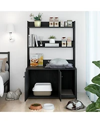 gaomon Litter Box Enclosure with 2 Storage Shelves