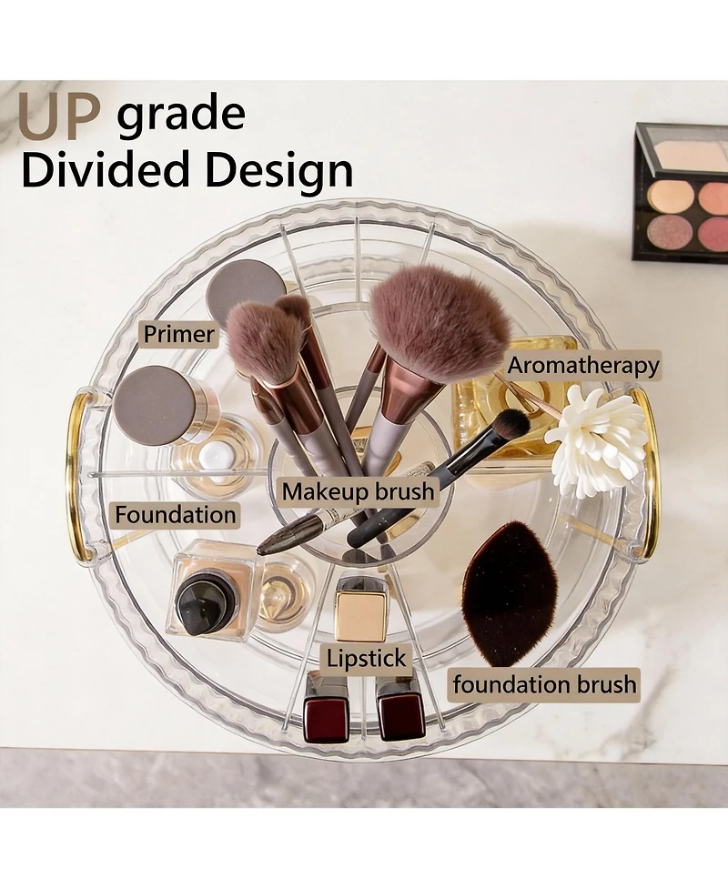 Yigii 360° Rotating 2-Tier Makeup Organizer for Vanity