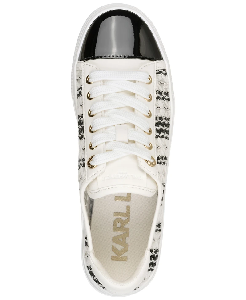 Karl Lagerfeld Paris Women's Caelan Crochet Round Toe Sneakers
