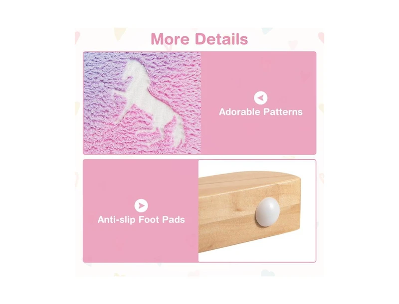 Slickblue Upholstered Kids Rocking Chair with Sturdy Wood Legs