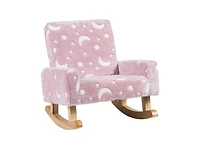 Slickblue Upholstered Kids Rocking Chair with Sturdy Wood Legs