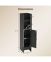 Slickblue Narrow Bathroom Corner Storage Cabinet with Adjustable Shelf