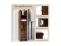 Slickblue Narrow Bathroom Corner Storage Cabinet with Adjustable Shelf