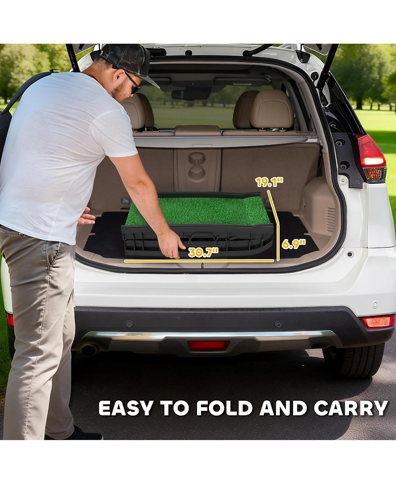 PawHut Folding Dog Ramp for Car, 61 Inches Pet Ramp with Frosted Surface