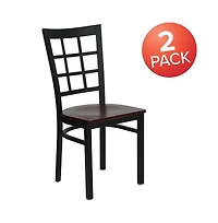 Emma+Oliver 2 Pack Window Back Metal Restaurant Chair