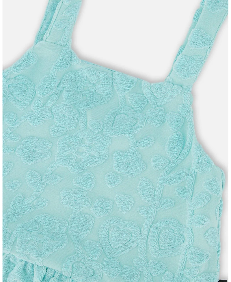 Deux par Big Girls Terry Tank Top with Shorts Set Light Blue