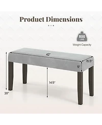 Slickblue Bedroom Upholstered Bench with Cushioned Seat and Wood Legs