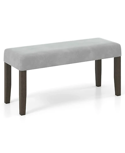 Slickblue Bedroom Upholstered Bench with Cushioned Seat and Wood Legs