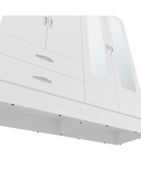 Fm Furniture Hilda Wardrobe Multistorage with Two Mirrors, White