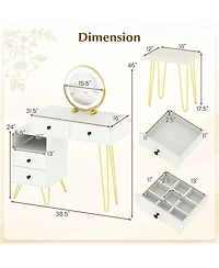 Volenca Modern Dressing Table with Storage Cabinet, Vanity Makeup Desk