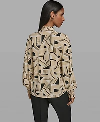 Karl Lagerfeld Paris Women's Mock Neck Top