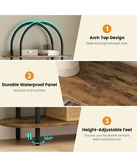 Gaomon 71" 5-Tier Metal Collapsible Bookshelf, Portable Freestanding Storage Bookcase