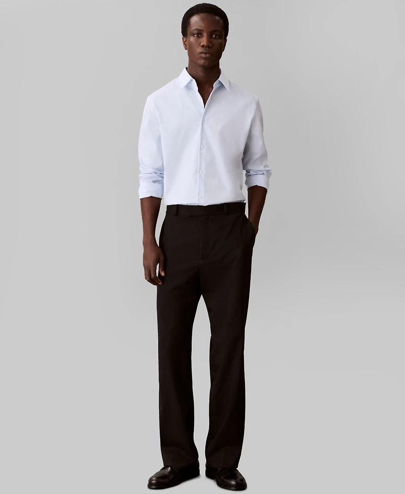 Calvin Klein Men's Grid Supima Stretch Slim-Fit Shirt