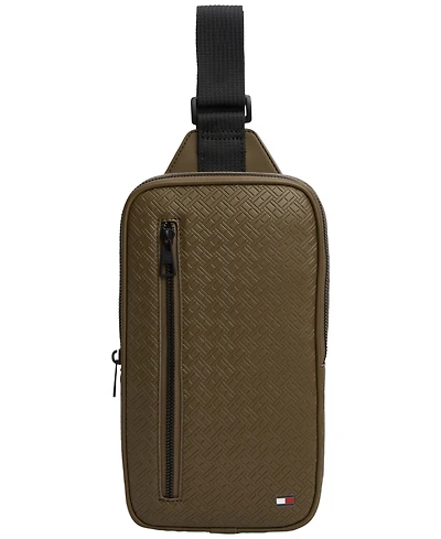 Tommy Hilfiger Men's Embossed Flag Sling Bag