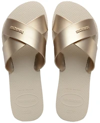 Havaianas Women's Aqua Metallic Round Toe Sandals