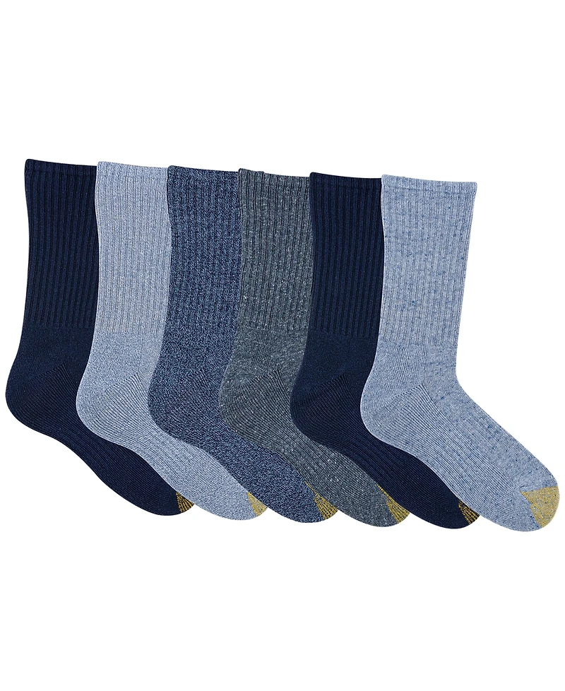 Gold Toe Men's 6-Pack Kensington Reinforced Short Crew Socks