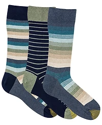 Gold Toe Men's Block Stripe Crew Socks, 3-Pack