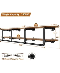 2-Tier Clothing Rack with Hanging Rod, Clothing Shelves with Top Shelf