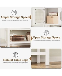 gaomon Buffet Storage Cabinet Wood 35.4" Sideboard Buffet Cabinet with Adjustable Shelf & Glass Doors Accent Cabinet Farmhouse Kitchen Storage Ca