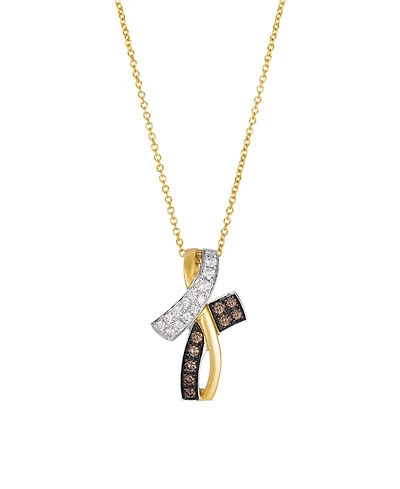 Le Vian Chocolate & Vanilla Diamond Pendant Necklace (0.42 ct. t.w.) in 14k Two-Tone Gold