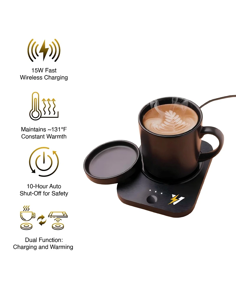 Pursonic Power & Comfort Trio – Sip & Charge Mug Warmer, All-in-One Alarm Clock & 5-in-1 Folding Charging Station
