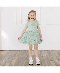 Sweet Wink Baby Girls Flocked Shamrock St. Patrick's Day Tiered Short Sleeve Tutu Dress