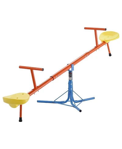 Sugift Kids Seesaw with 3-Prong Base & 360° Rotating Design