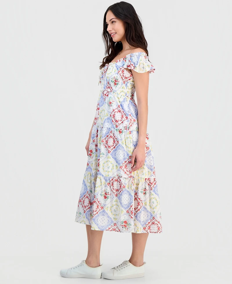 Self Esteem Juniors' Cotton Flutter-Sleeve Midi Dress