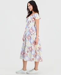 Self Esteem Juniors' Cotton Flutter-Sleeve Midi Dress