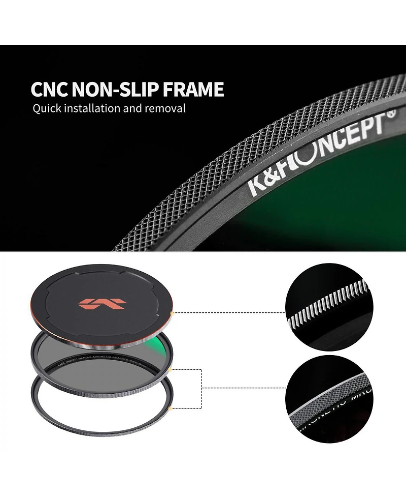KandF Concept 77mm Nano-x Neutral Density ND8 0.9 3-Stop Magnetic Filter