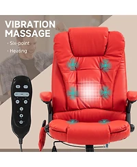 Boyel Living High Back Vibration Massage Office Chair with 6 Vibration Points Heated Reclining Pu Leather