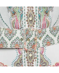 Pre-Owned Zimmermann Women's White Paisley Print Linen Ninety-Six Filigree Dress