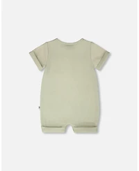 Deux par Baby Boys Cotton Rib Romper Sage Green