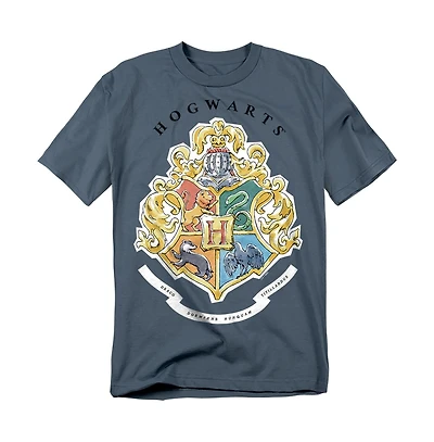 Harry Potter Men's Hogwarts Crest Sketch Watercolor T Shirt