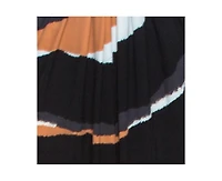 Pre-Owned Roberto Cavalli Women's Multicolor Stretch Jersey Draped V Neck Maxi Dress
