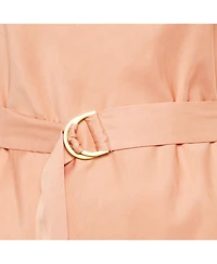 Pre-Owned Zimmermann Women's Peach Dupion Neck Tie Detail Midi Dress