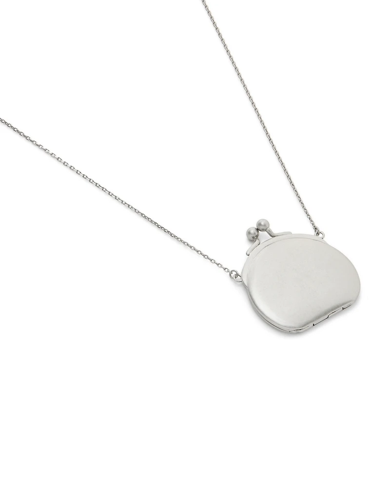 Coach Antique Silver Runway Coin Purse Pendant Necklace