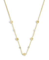 Coach Faux Stone Signature Tea Rose Strand Necklace