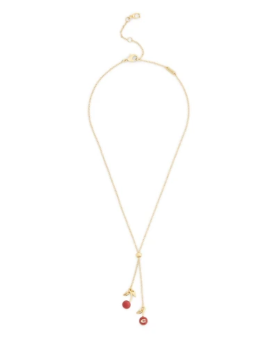 Coach Red Signature C Cherry Slider Necklace