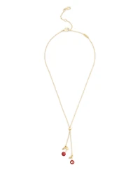 Coach Red Signature C Cherry Slider Necklace