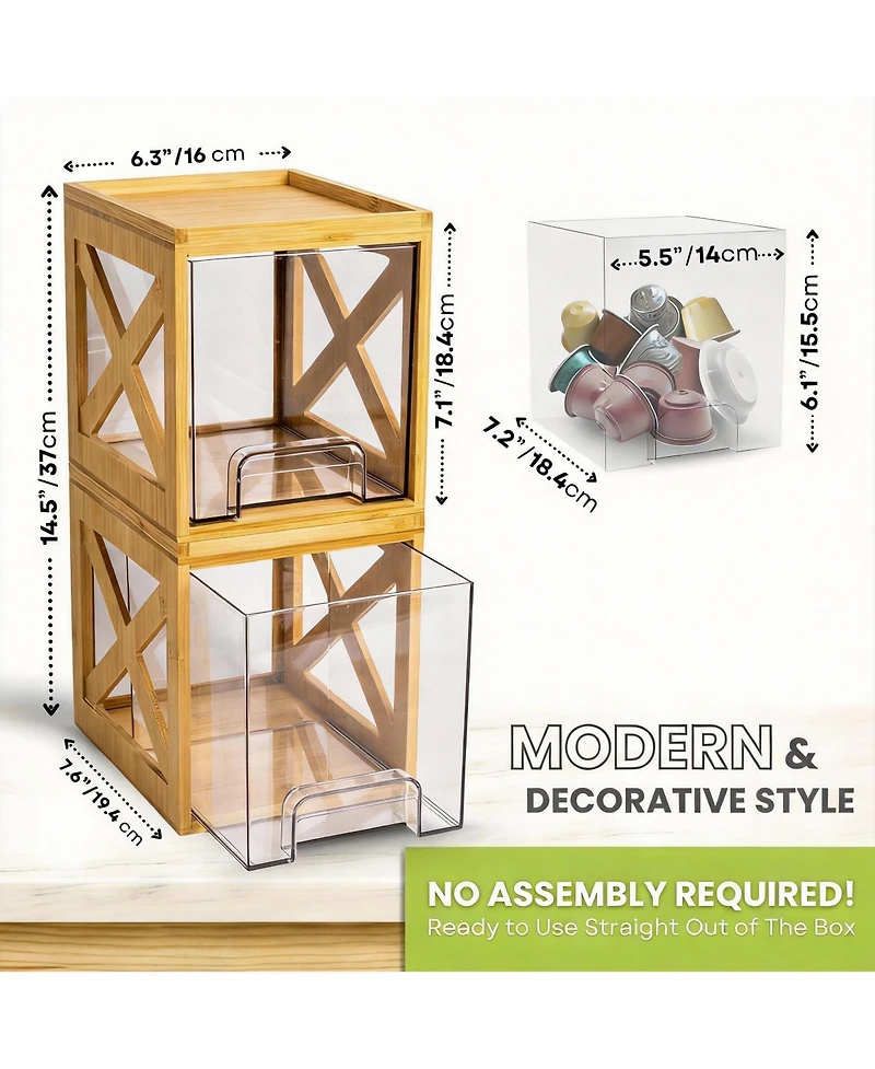 Yigii 2-Pack Clear Drawers