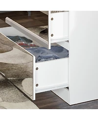 Homsee 6-Drawers White Paint Dresser Vanity Cabinet Organizer