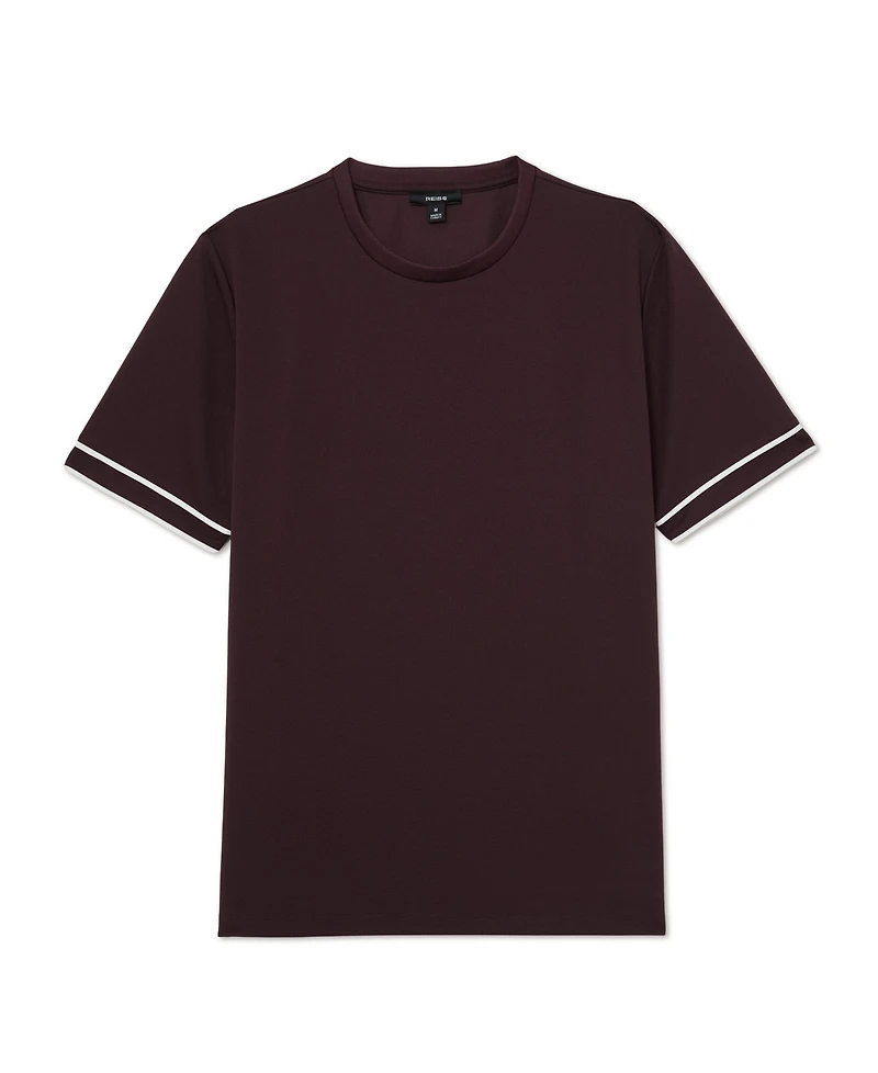 Reiss Men's Piped-Trim Textured T-Shirt