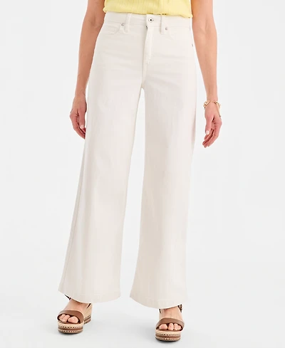 Style & Co Petite High-Rise Wide-Leg Jeans, Macy's Exclusive
