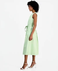 Anne Klein Women's Paneled-Bodice Belted Midi Dress