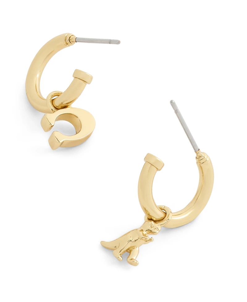 Coach Burgundy Signature C Rexy Mismatch Earrings