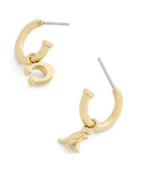 Coach Burgundy Signature C Rexy Mismatch Earrings