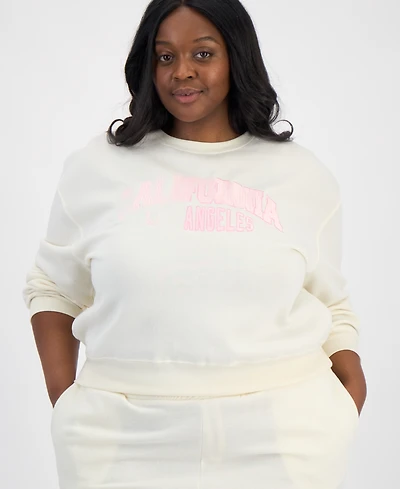 Full Circle Trends Trendy Plus Cali Crew Fleece Sweat Set