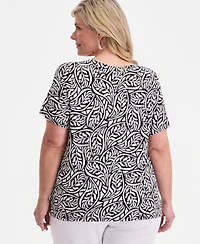 Jm Collection Plus V-Neck T-Shirt, Macy's Exclusive