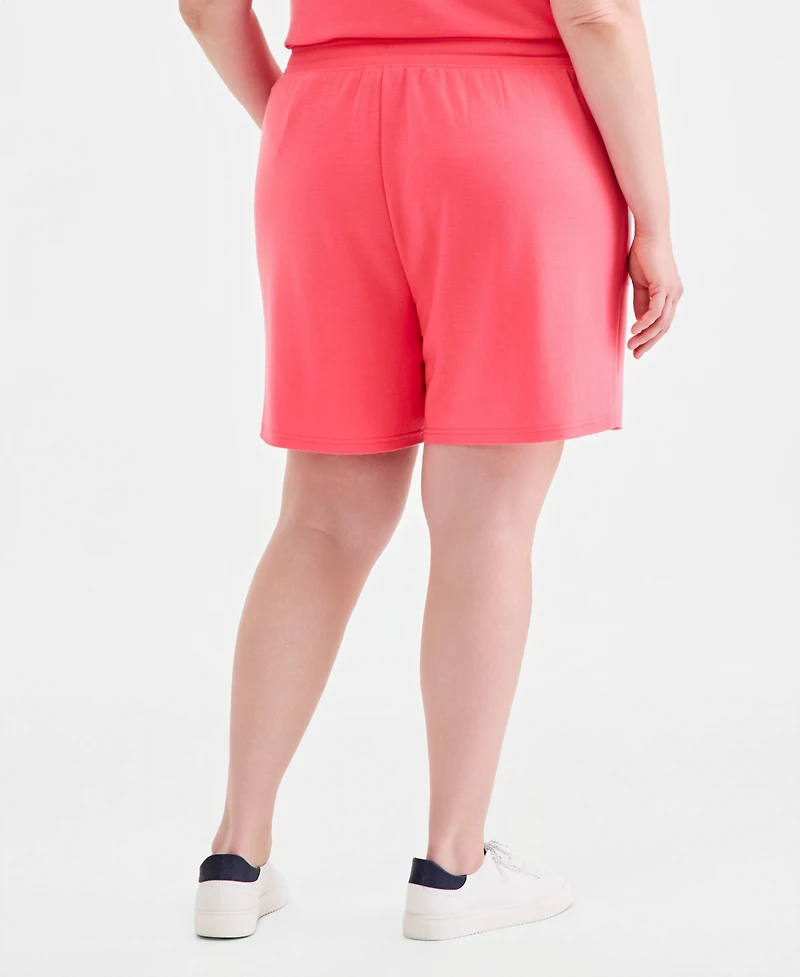 Style & Co Plus LuxLounge French Terry Pull-On Shorts, Macy's Exclusive